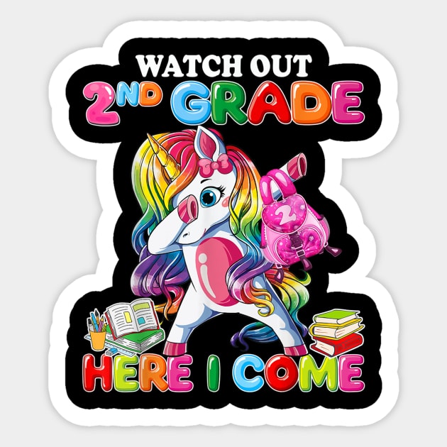 2nd Grade Here I Come Unicorn Shirt Back To School Girls Sticker by FONSbually